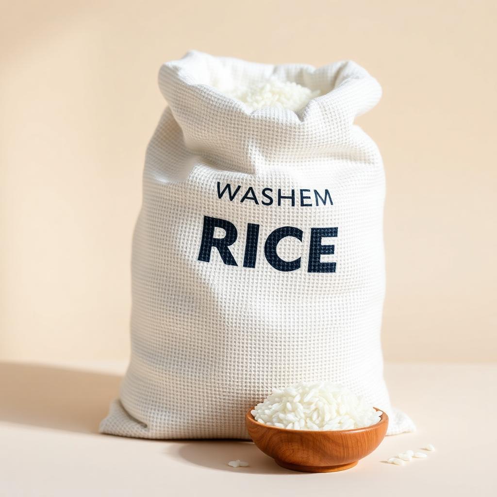 Sac de riz blanc parfumé lavé prêt à cuire