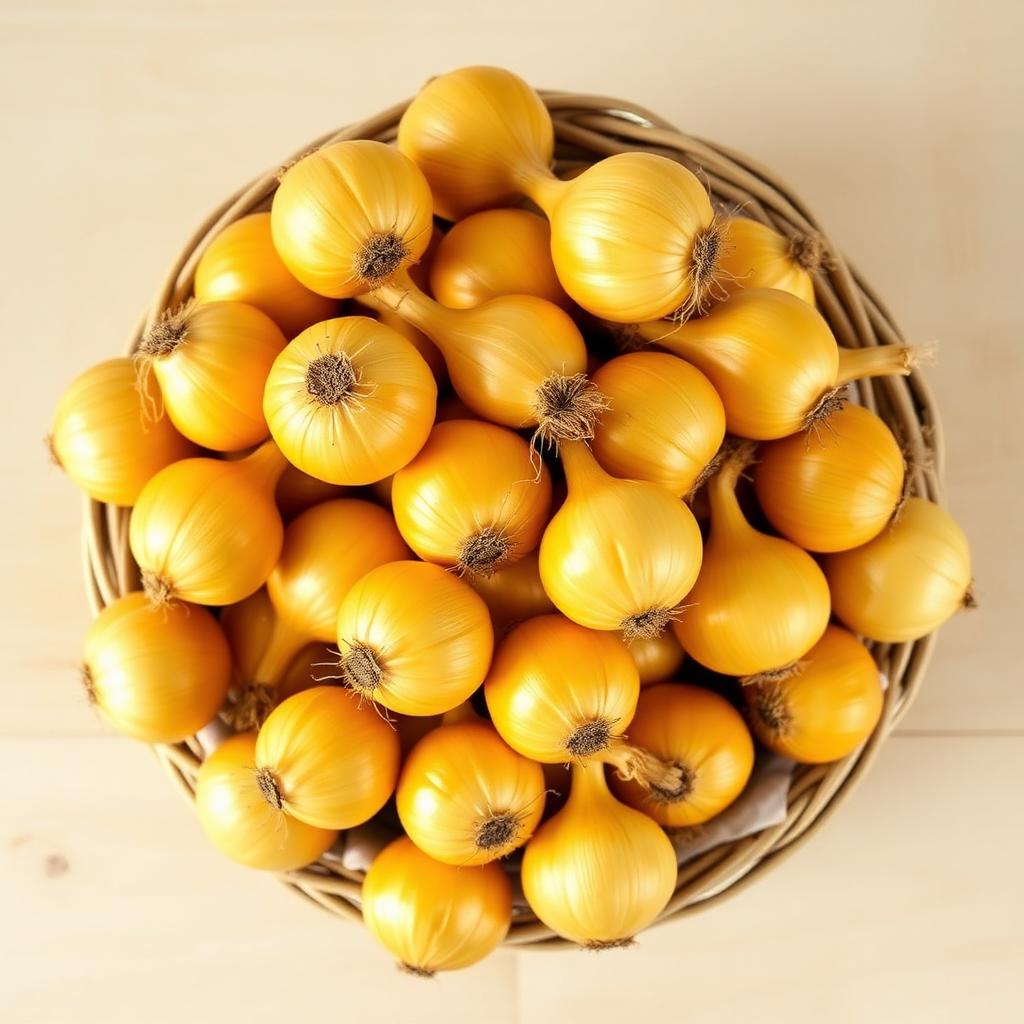 Oignons jaunes frais