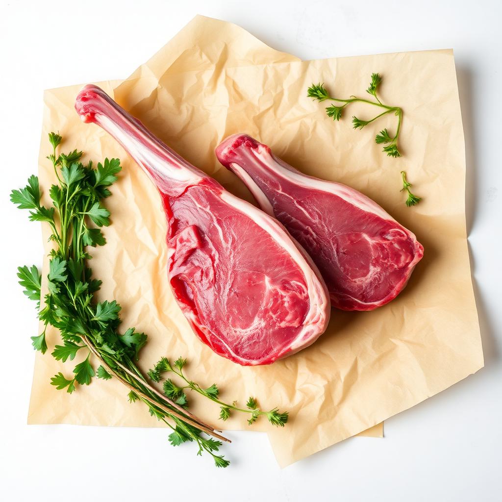 Pièces de mouton fraîches