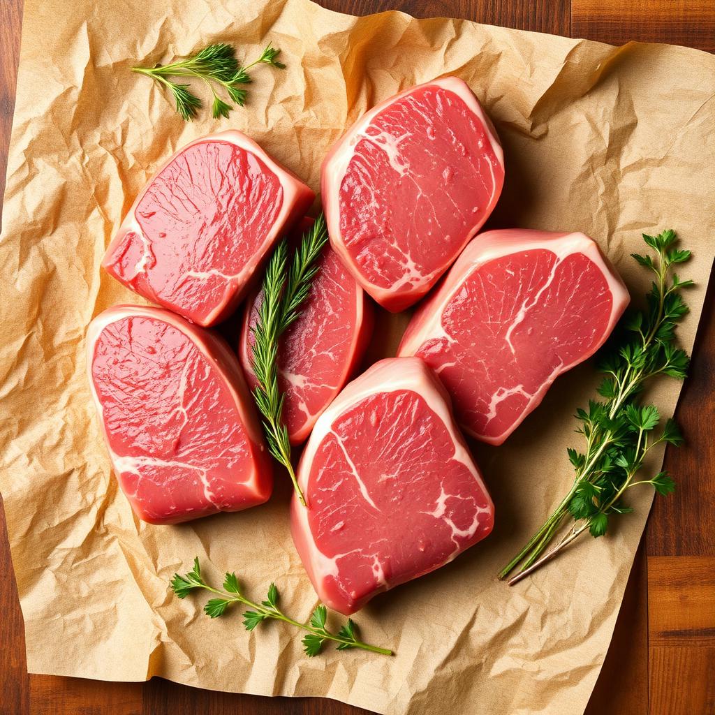 Pièces de viande de chèvre fraîches