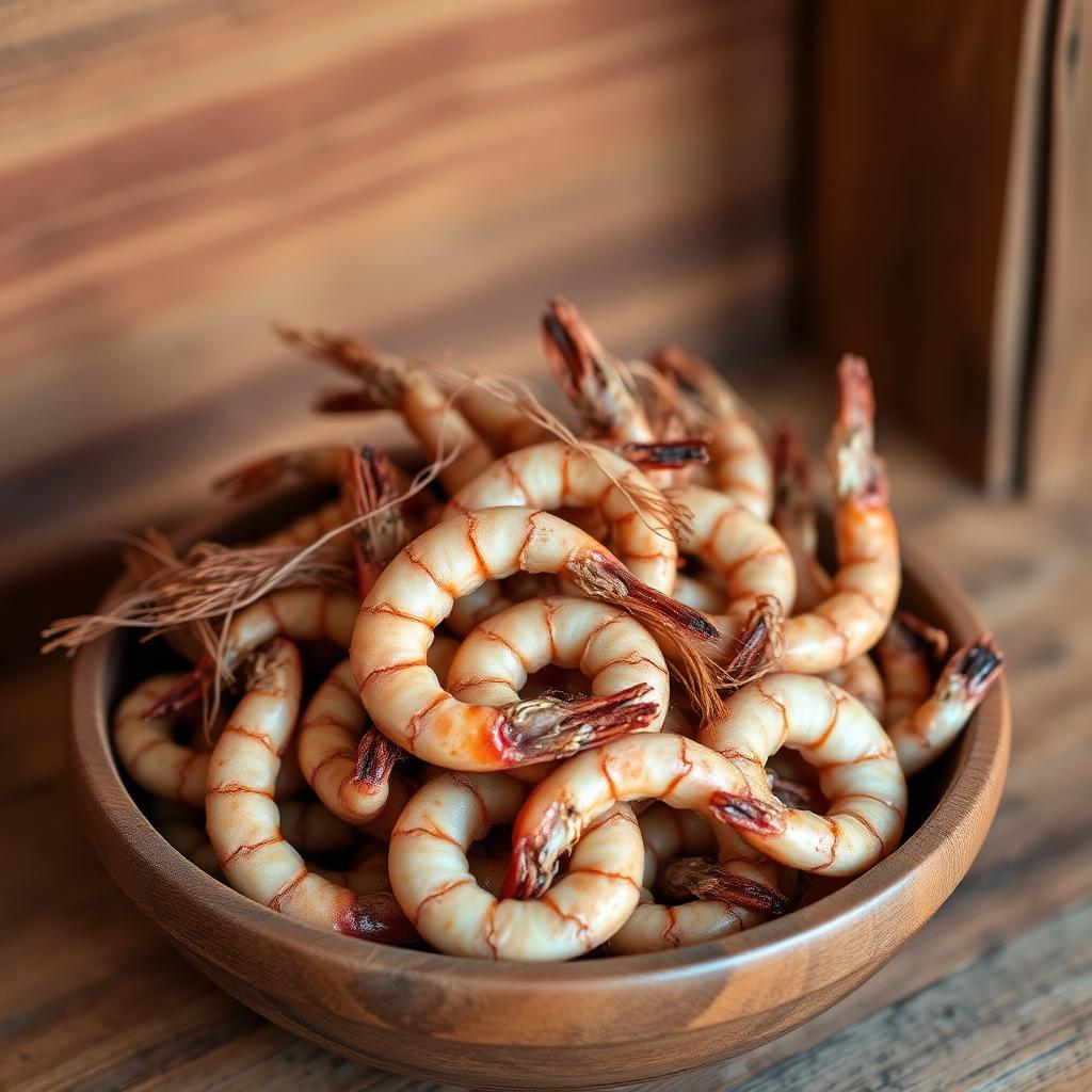 Crevettes fumées dans un bol