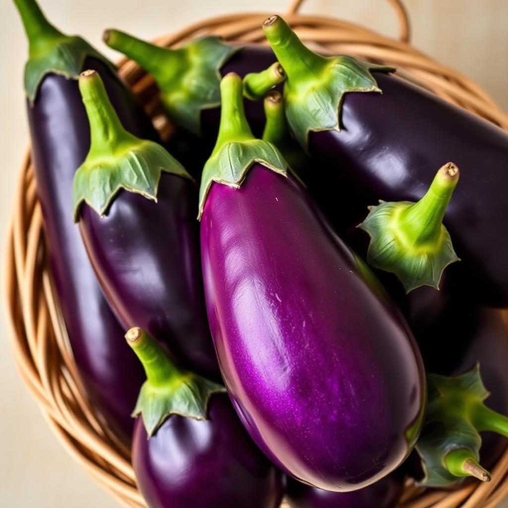 Aubergines violettes fraîches
