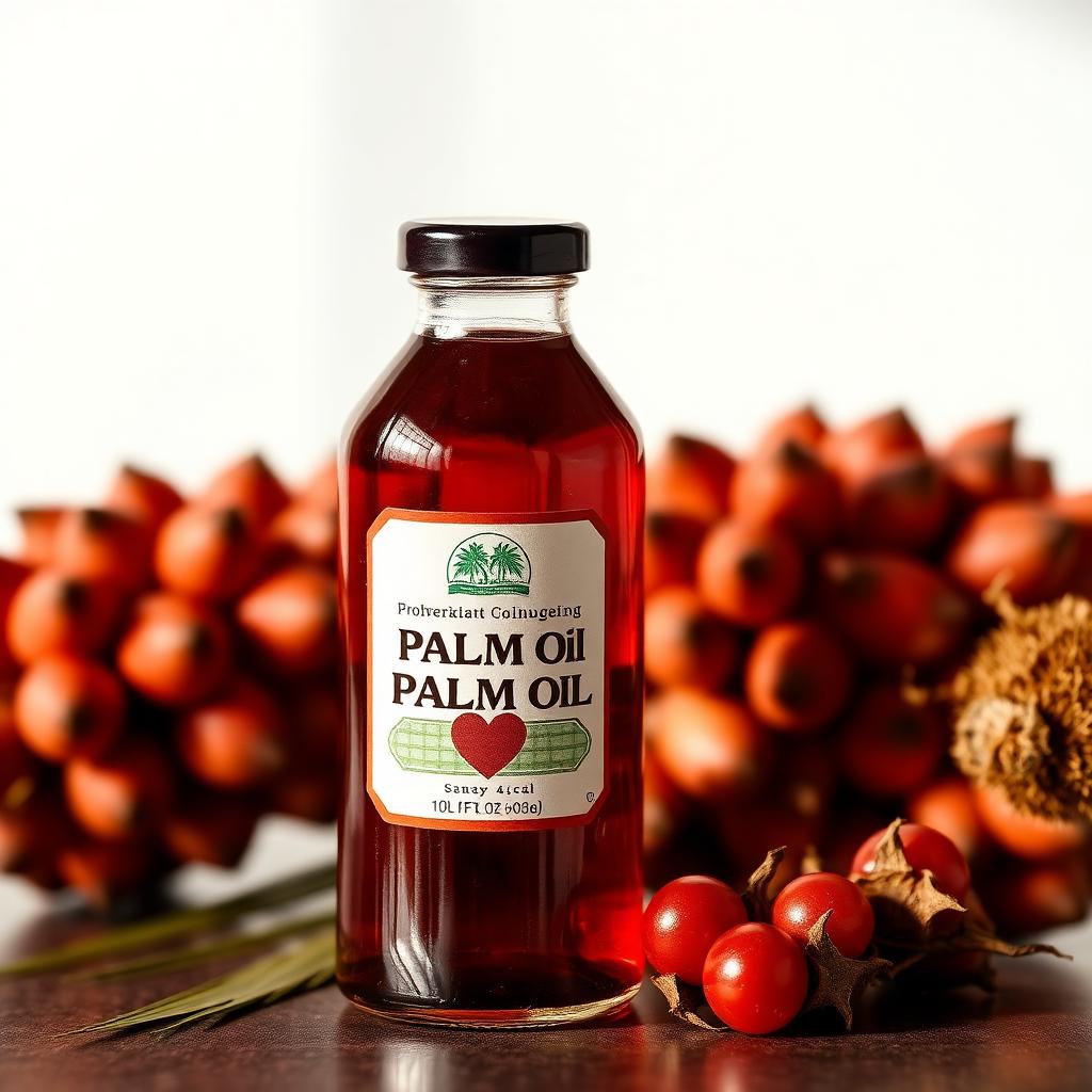 Bouteille d'huile de palme rouge